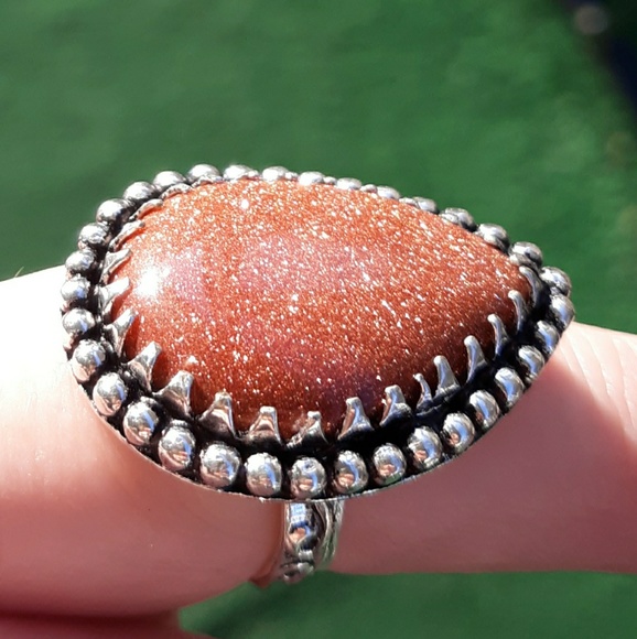 New Goldstone/Sunsitara Silver Ring. Size 7.25 - Picture 7 of 8